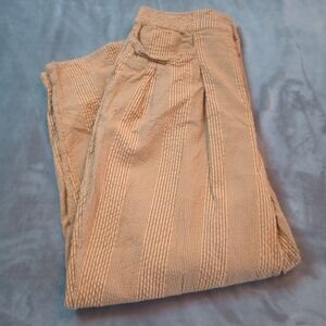 Free People Make A Stand Trouser‎ Pants Womens Sz Large Striped Gauzy Crinkle